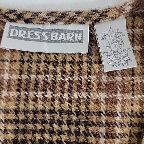 Dress Barn Wool Blend Embroidered Fall Vest Women’s Large Brown Plaid Floral - Picture 7 of 8
